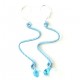 Boucles d'oreilles zig-zag, bleu ciel & goutte aquamarine