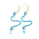 Boucles d'oreilles zig-zag turquoise & goutte aquamarine